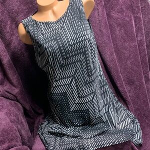 American Living 14 Black and White Geometric Mini Dress